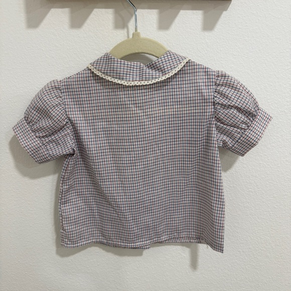 Vintage checked collar blouse 18 months - Picture 5 of 5